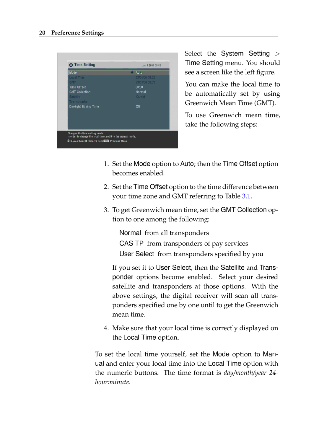 Topfield HV7700 HSCI manual Preference Settings 