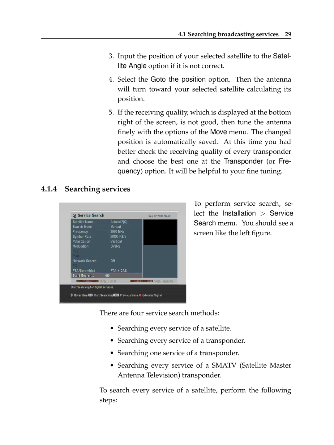 Topfield HV7700 HSCI manual Searching services 