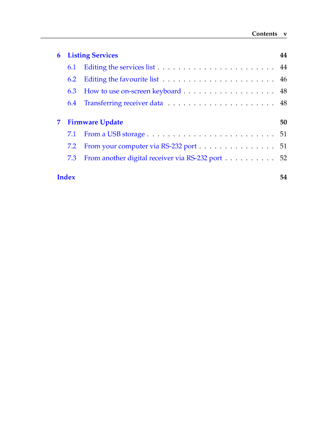 Topfield HV7700 HSCI manual Index 