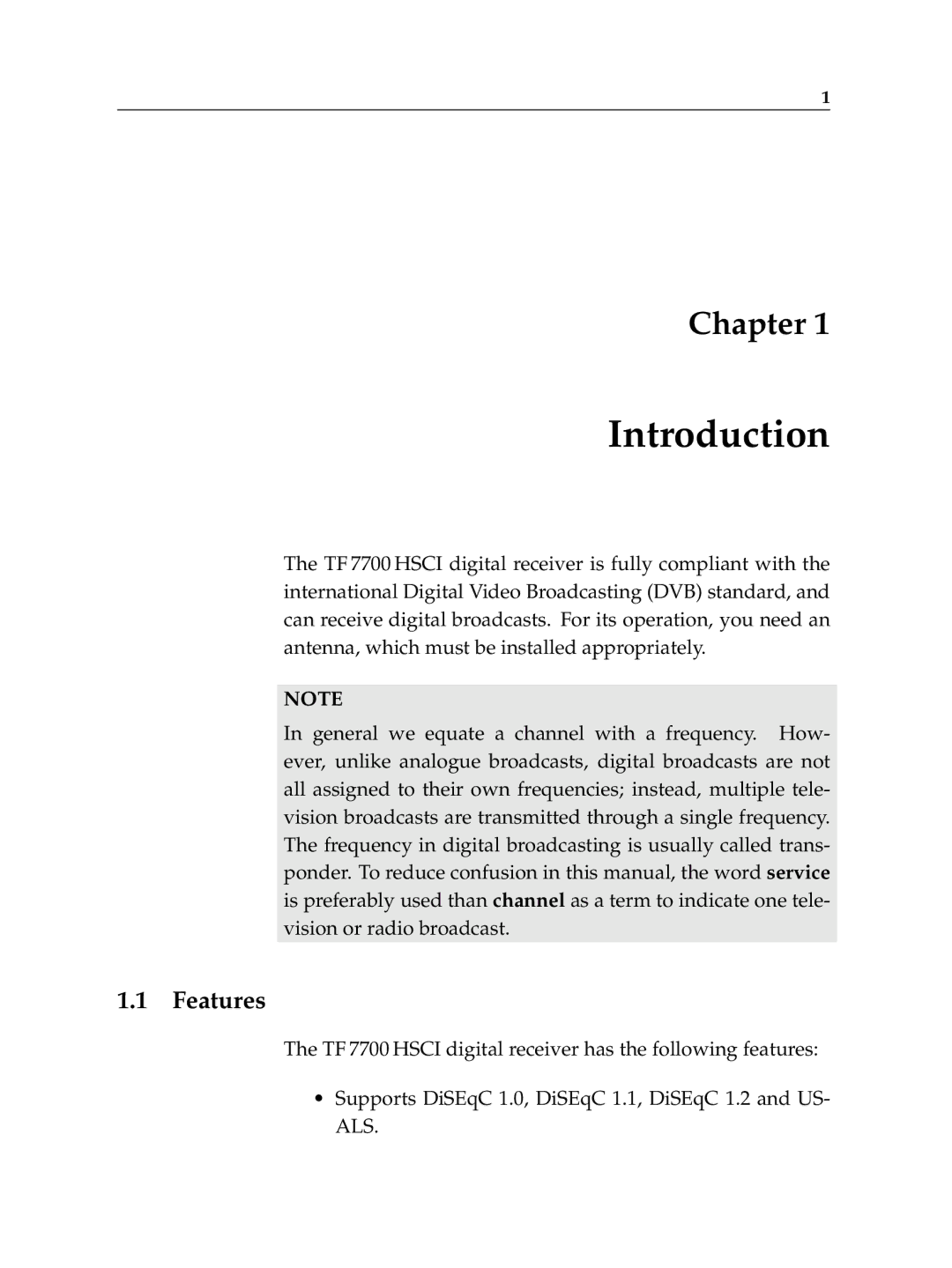 Topfield HV7700 HSCI manual Introduction, Features 