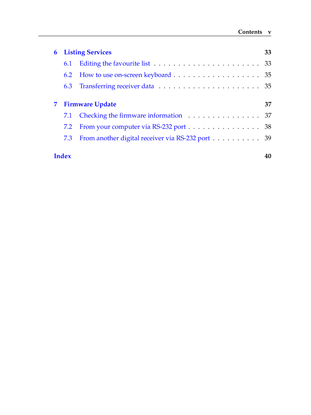 Topfield TF 100 C manual Listing Services 