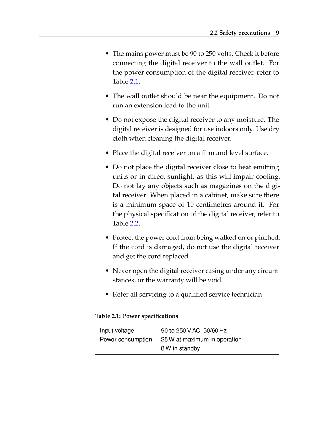 Topfield TF 500 PVRC manual Safety precautions 