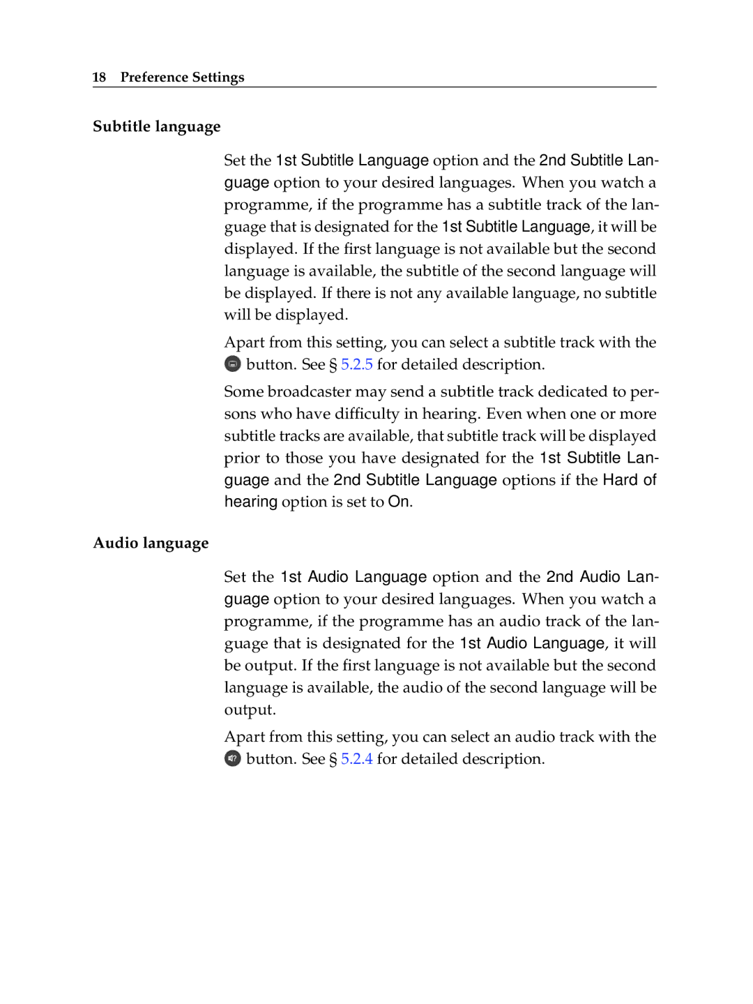 Topfield TF 500 PVRC manual Subtitle language 