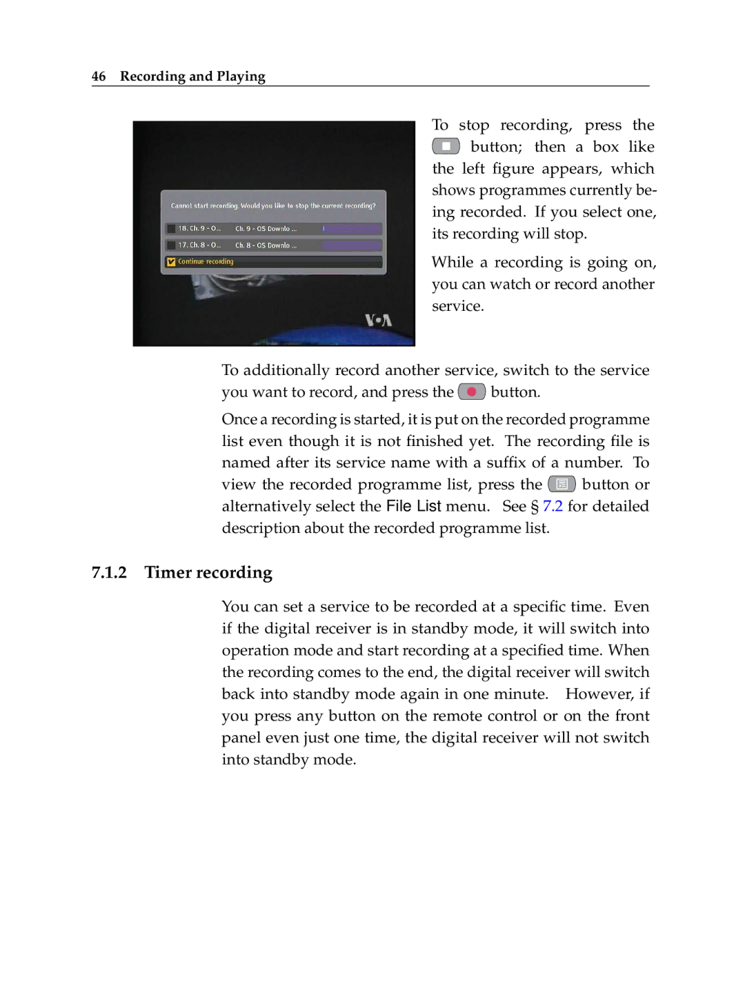 Topfield TF 500 PVRC manual Timer recording 