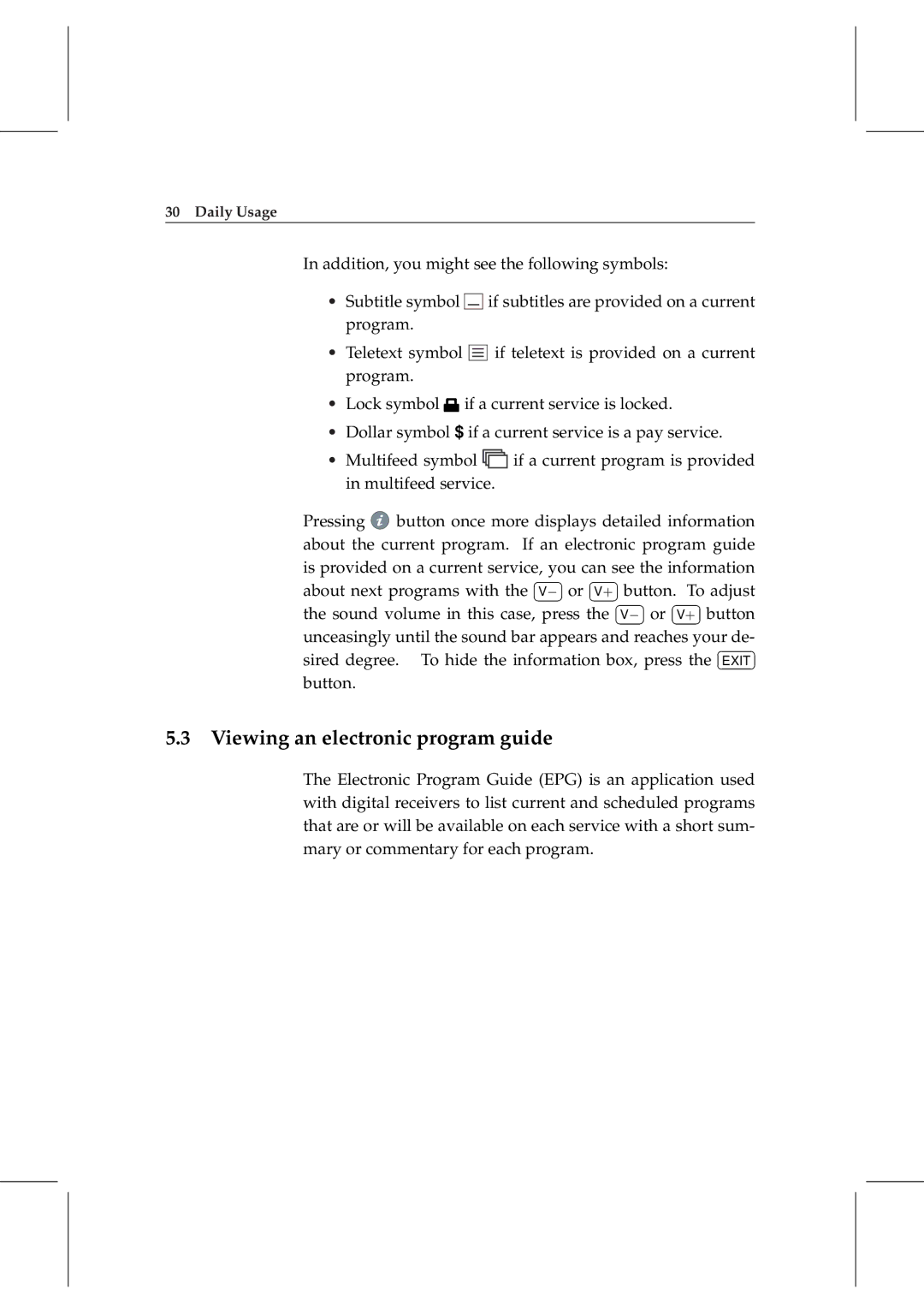 Topfield TF 5000 manual Viewing an electronic program guide 