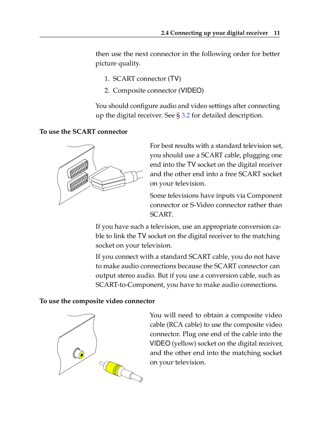 Topfield TF 5050 CI manual To use the Scart connector 