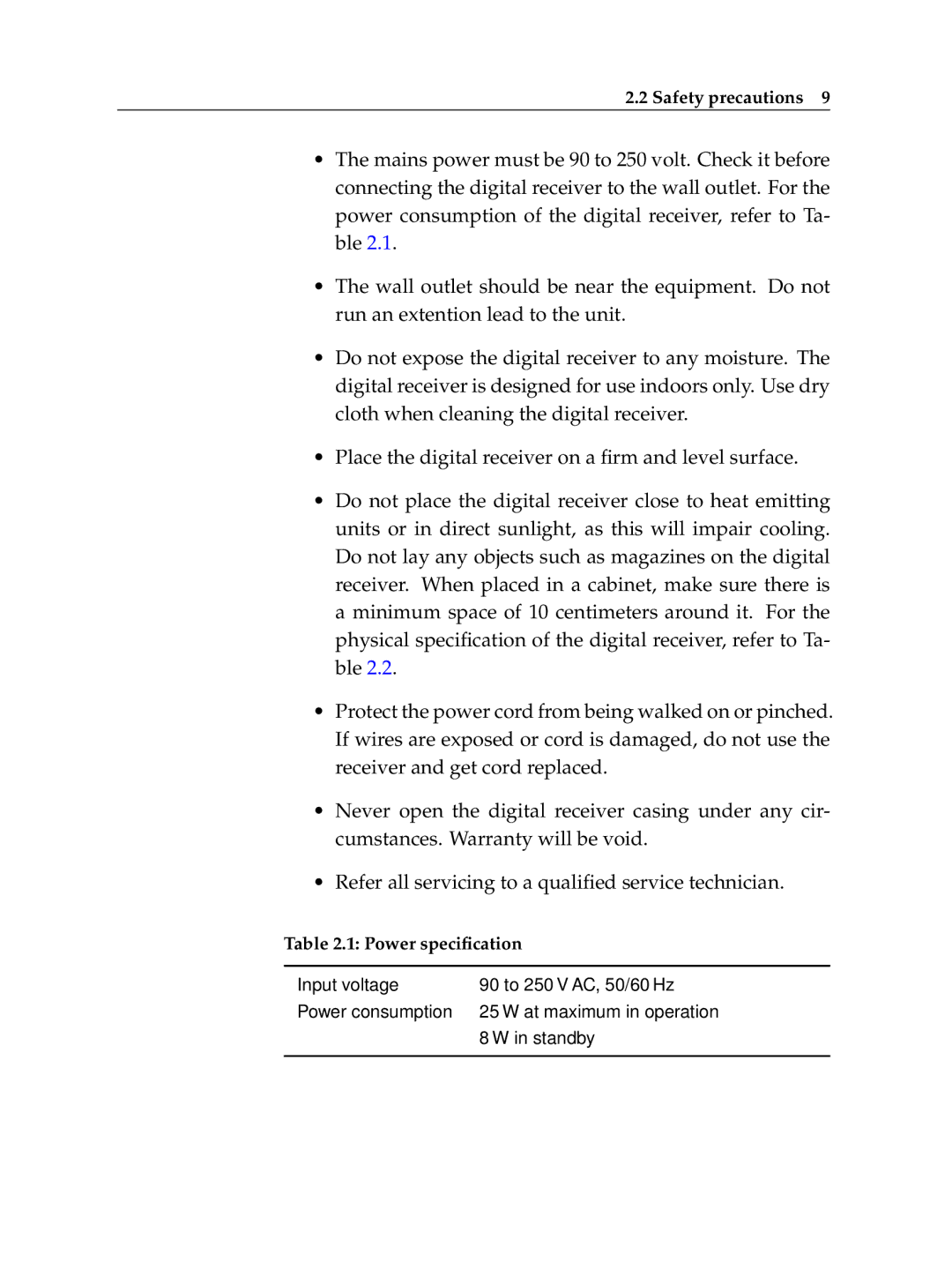 Topfield TF 5100 PVR manual Safety precautions 