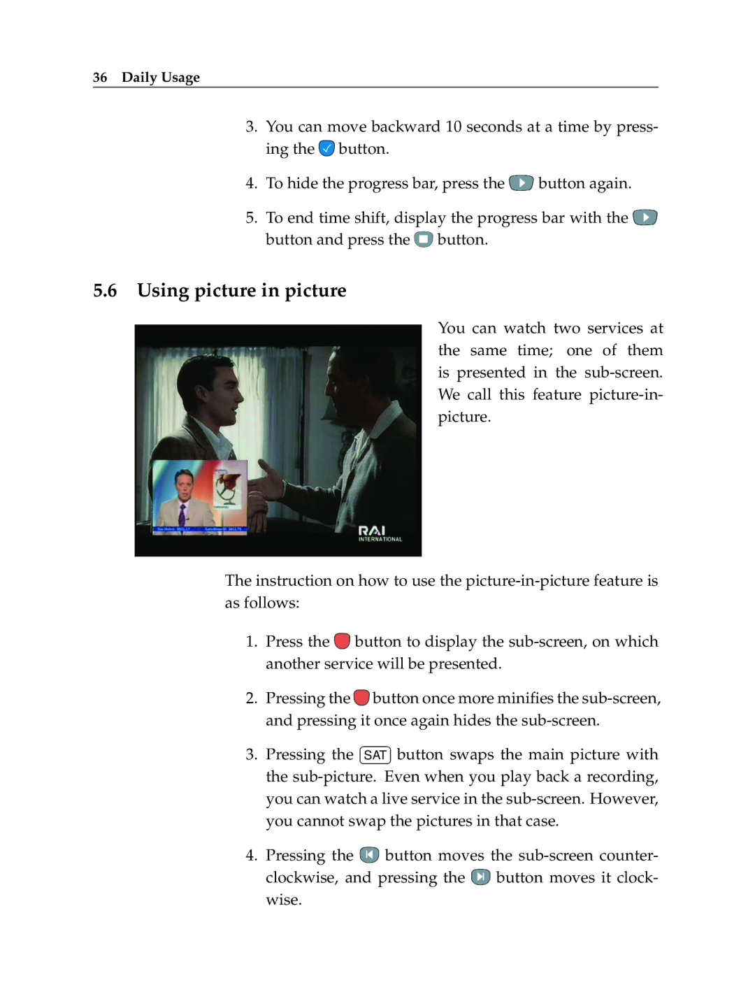 Topfield TF 5100 PVR manual Using picture in picture 