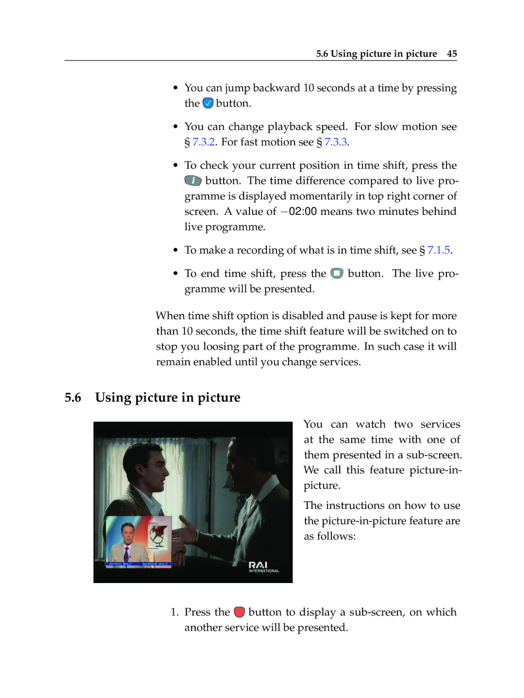 Topfield TF 5010 PVR, TF 5510 PVR manual Using picture in picture 