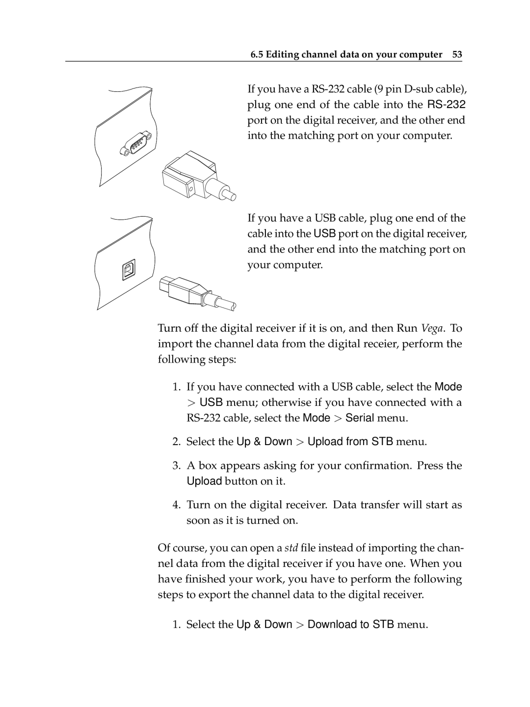 Topfield TF 5010 PVR, TF 5510 PVR manual Select the Up & Down Download to STB menu 