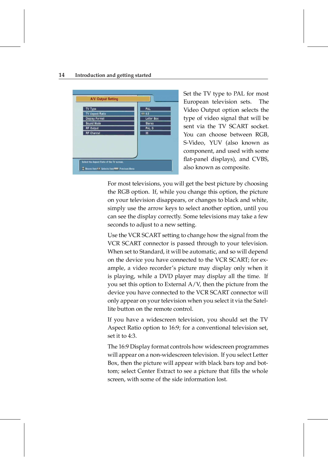 Topfield TF 5800 PVR user manual Introduction and getting started 