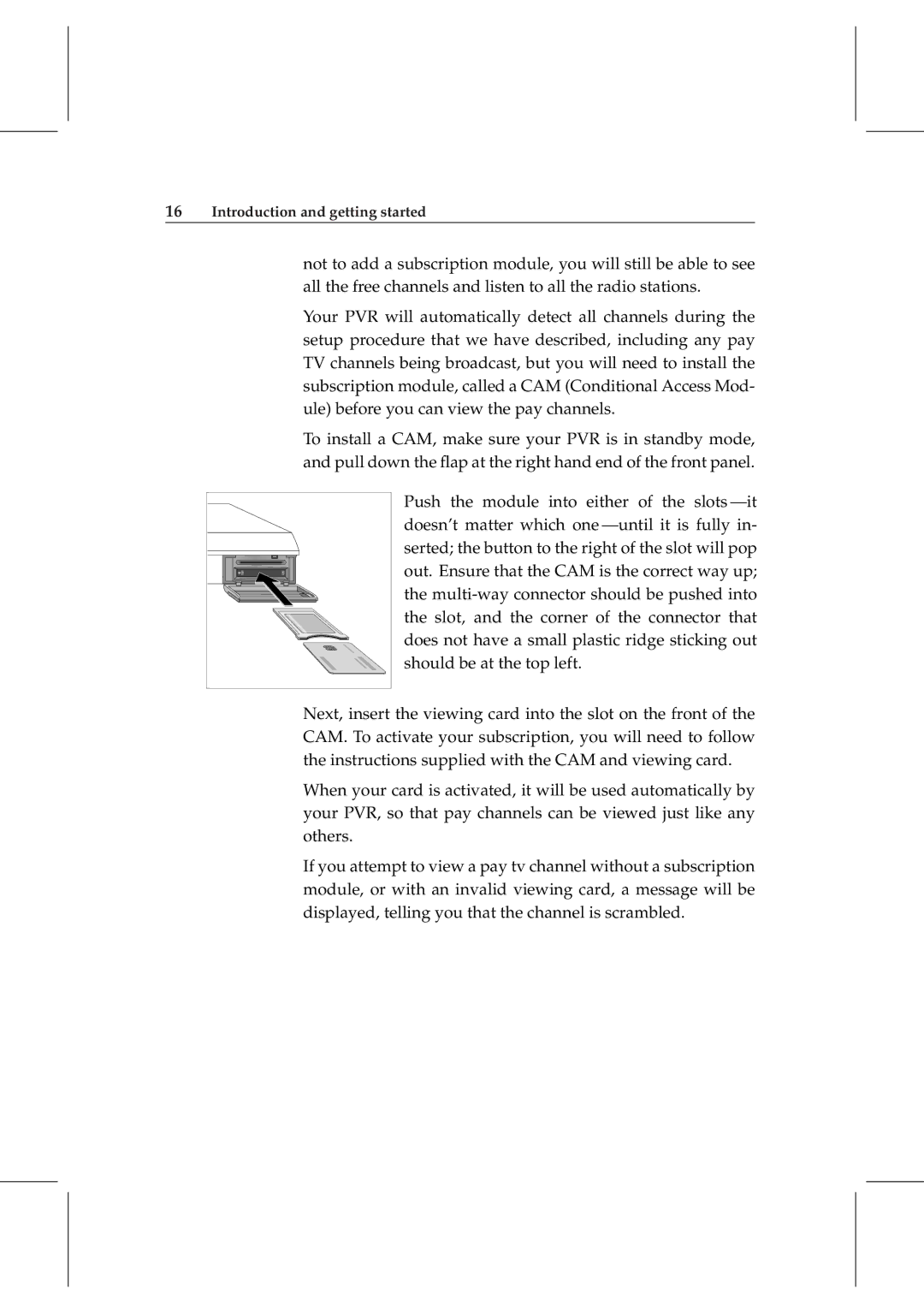 Topfield TF 5800 PVR user manual Introduction and getting started 