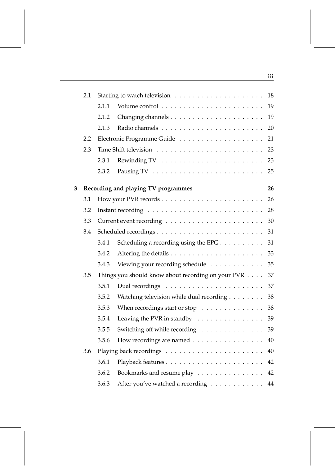 Topfield TF 5800 PVR user manual Iii 