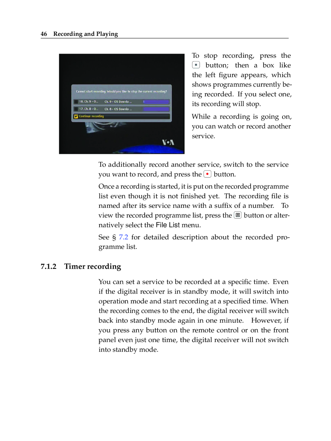 Topfield TF 600 PVRc manual Timer recording 