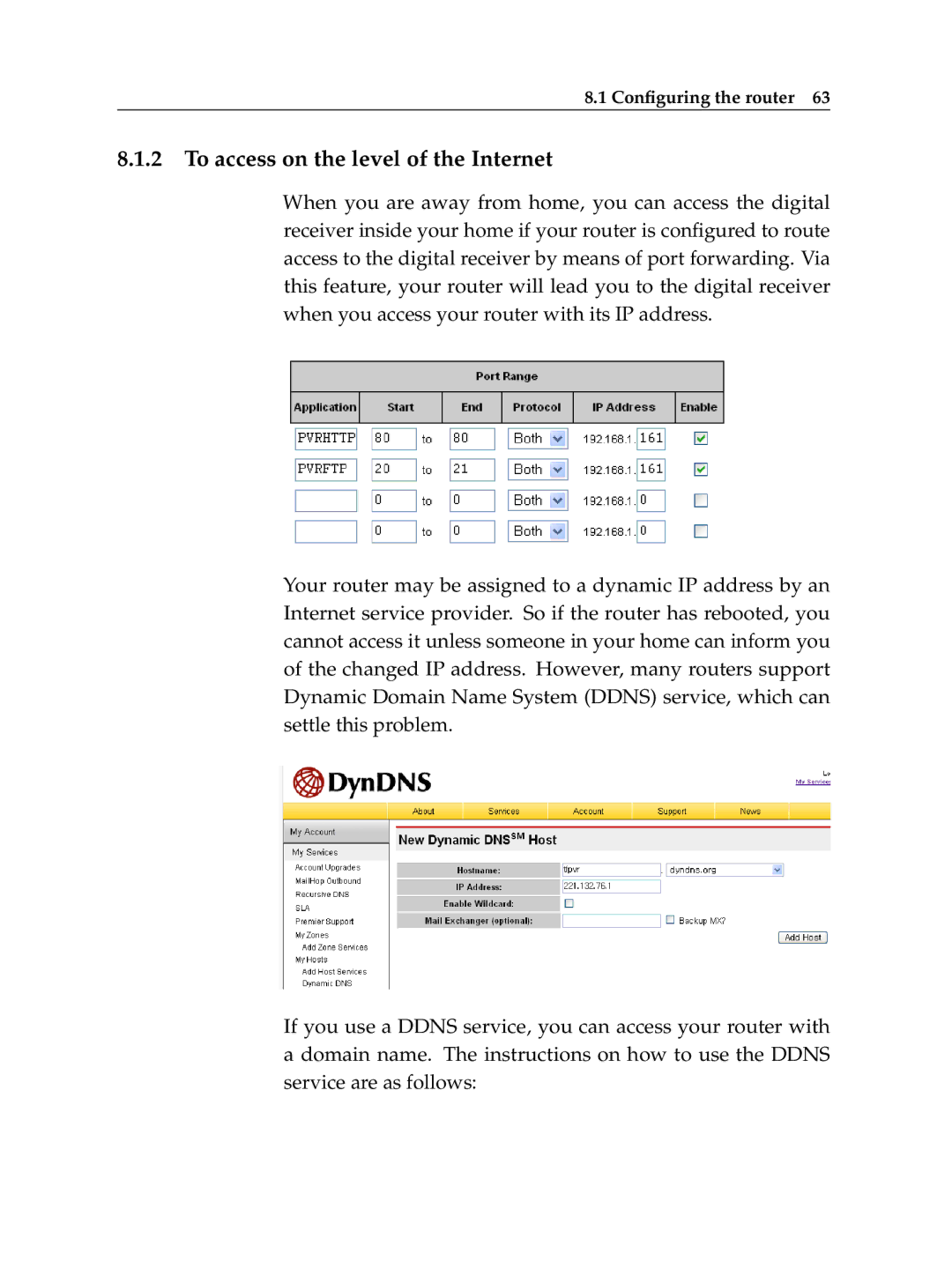 Topfield TF 600 PVRc manual To access on the level of the Internet 