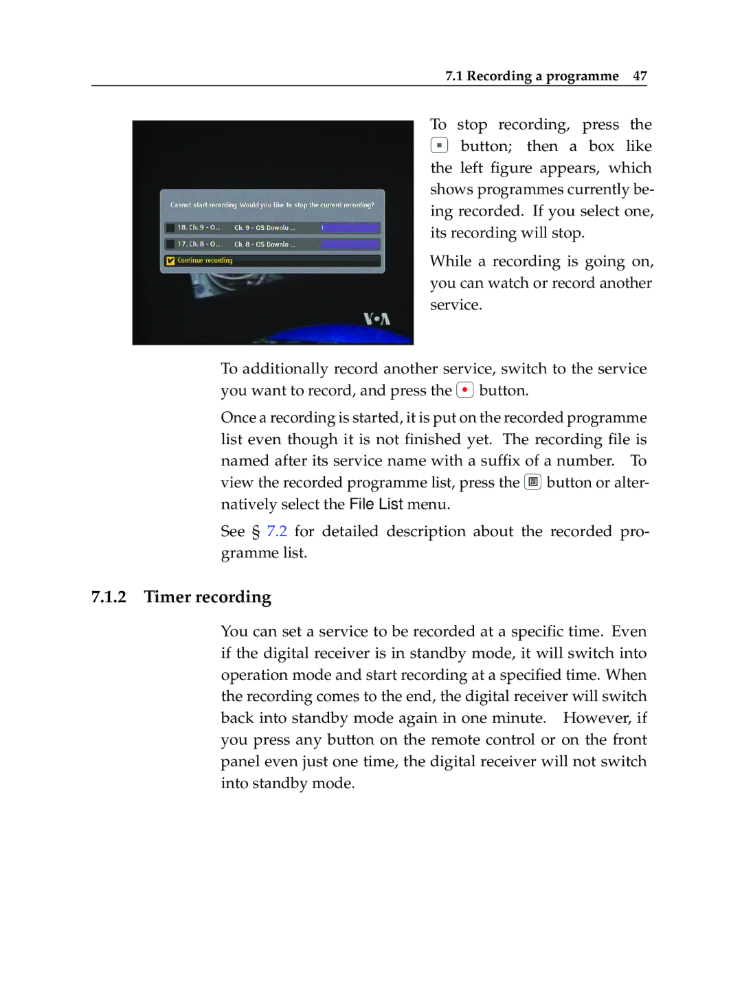 Topfield TF 600 PVRt manual Timer recording 