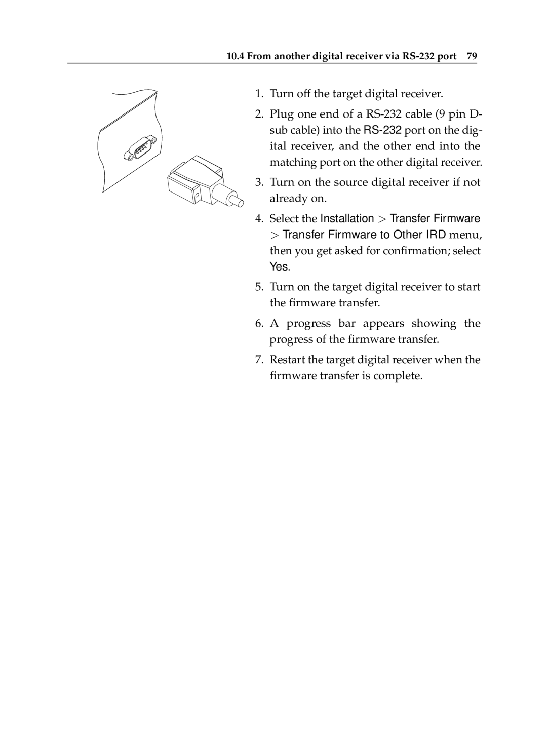 Topfield TF 600 PVRt manual Turn off the target digital receiver 