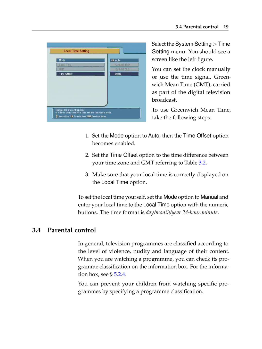 Topfield TF 6000 FE manual Parental control 