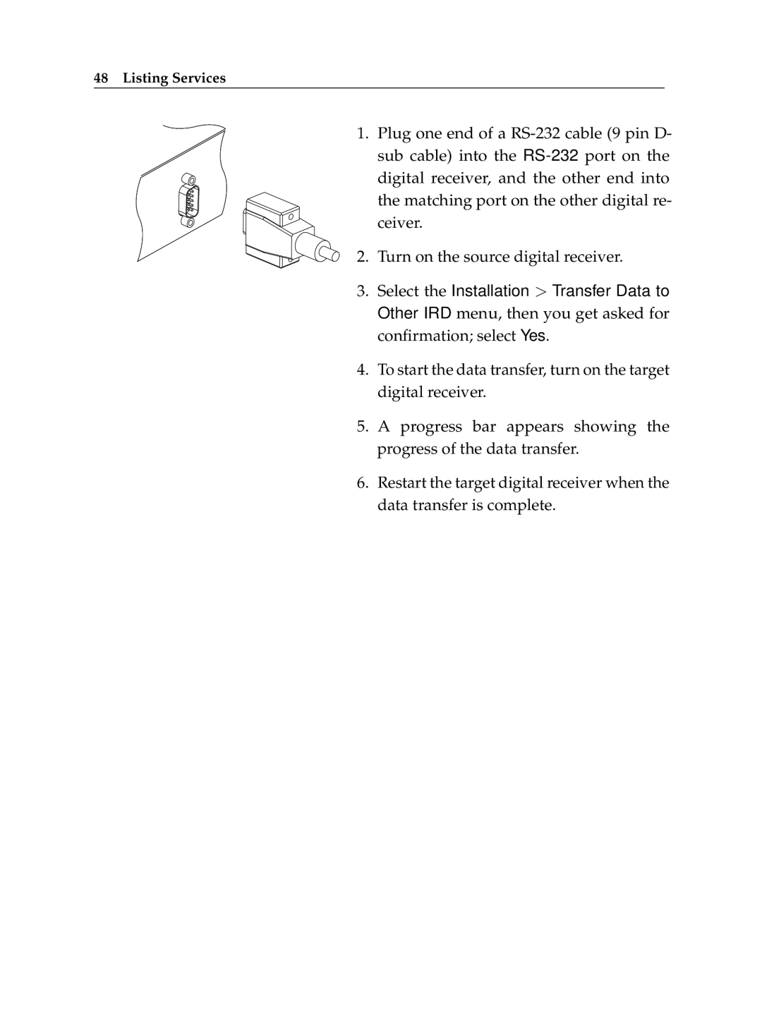 Topfield TF 6000 FE manual Listing Services 