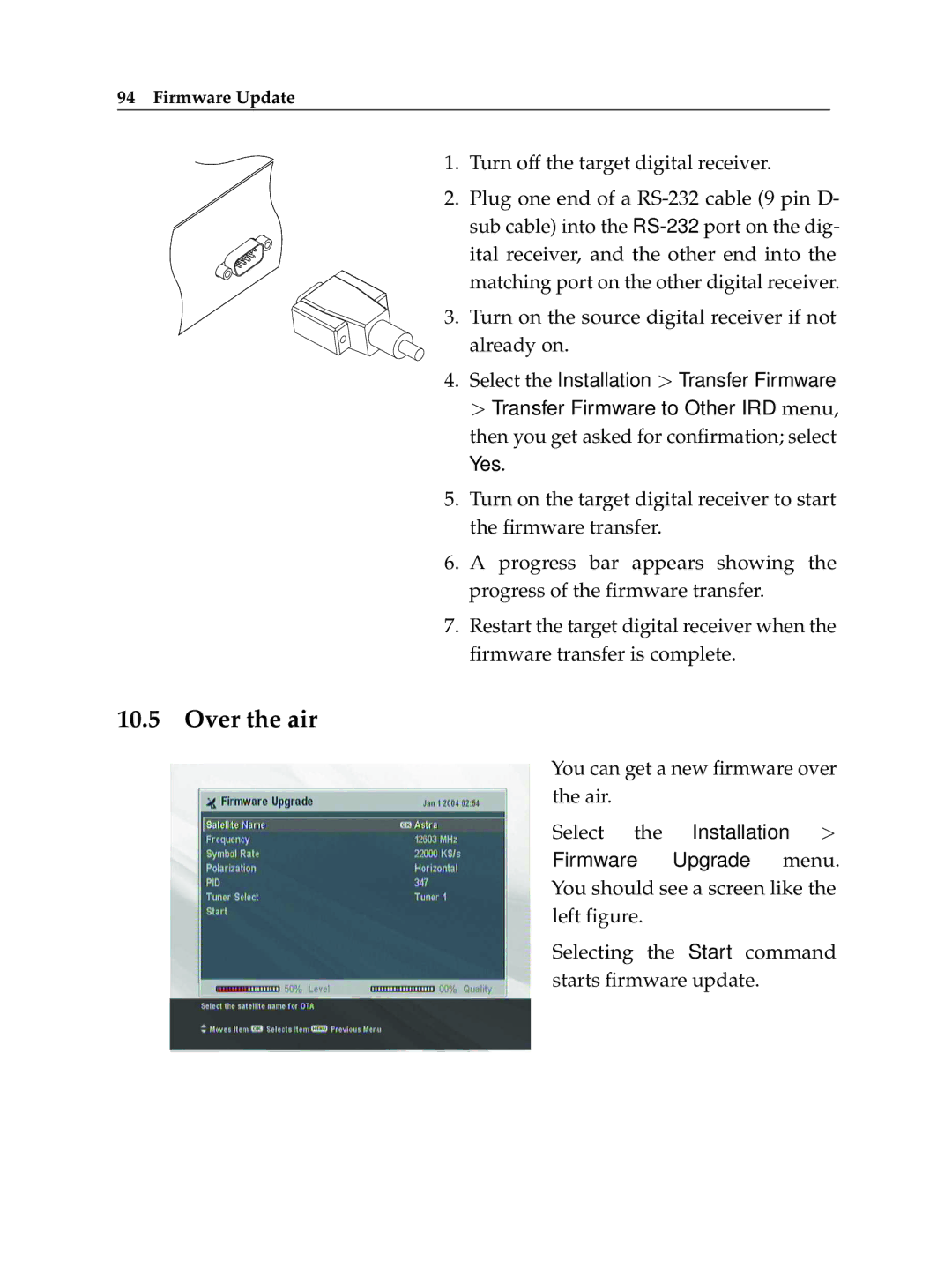 Topfield TF 6000 PVR ES manual Over the air, Turn off the target digital receiver 