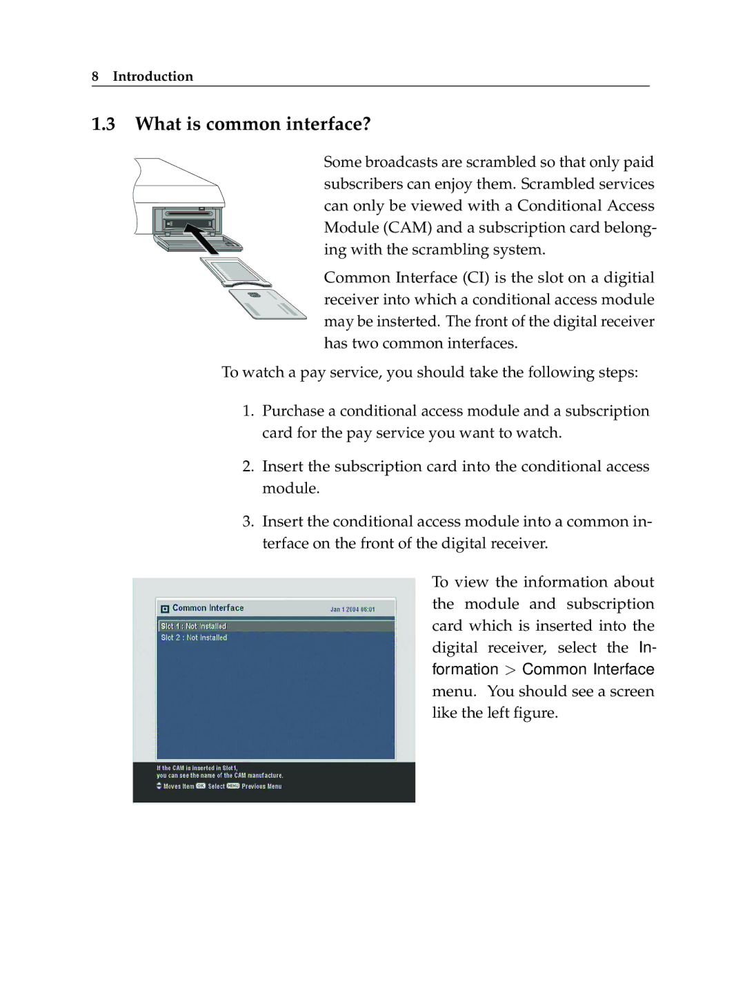 Topfield TF 6000 PVR ES manual What is common interface? 