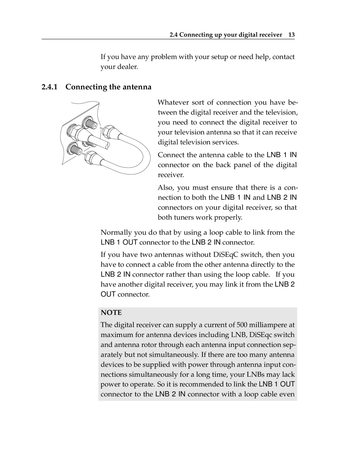 Topfield TF 6000 PVR ES manual Connecting the antenna 