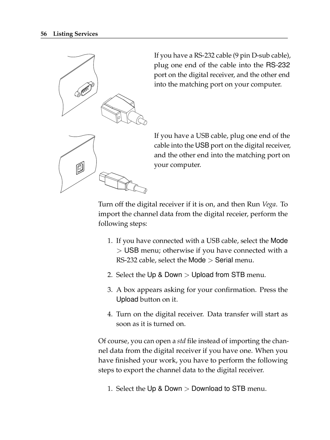 Topfield TF 6000 PVR ES manual Select the Up & Down Download to STB menu 