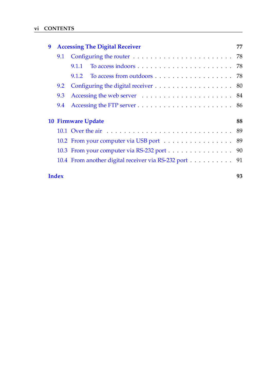 Topfield TF 6000 PVR manual Index 