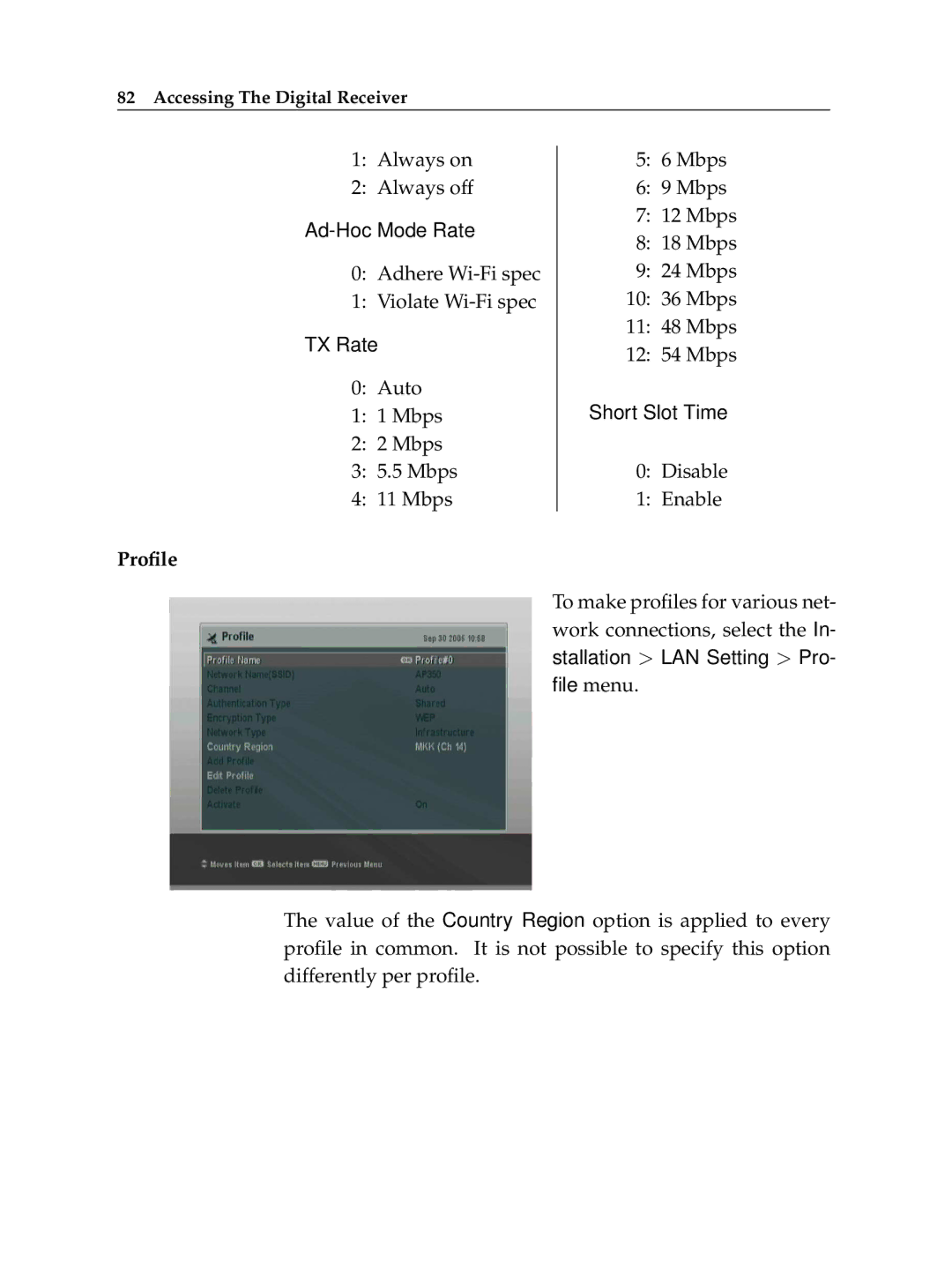 Topfield TF 6000 PVR manual Proﬁle 