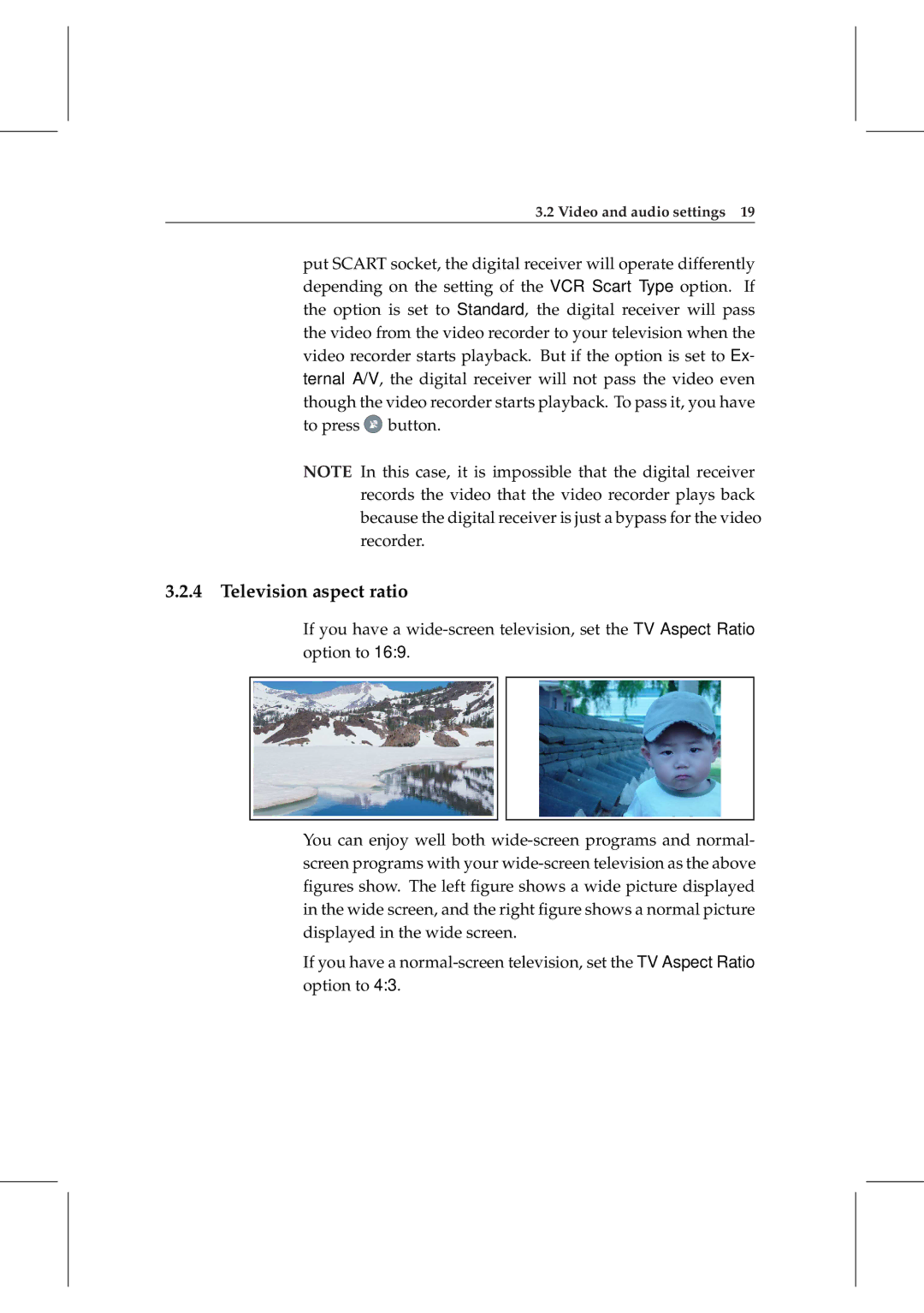 Topfield TF 6000 PVRt manual Television aspect ratio 