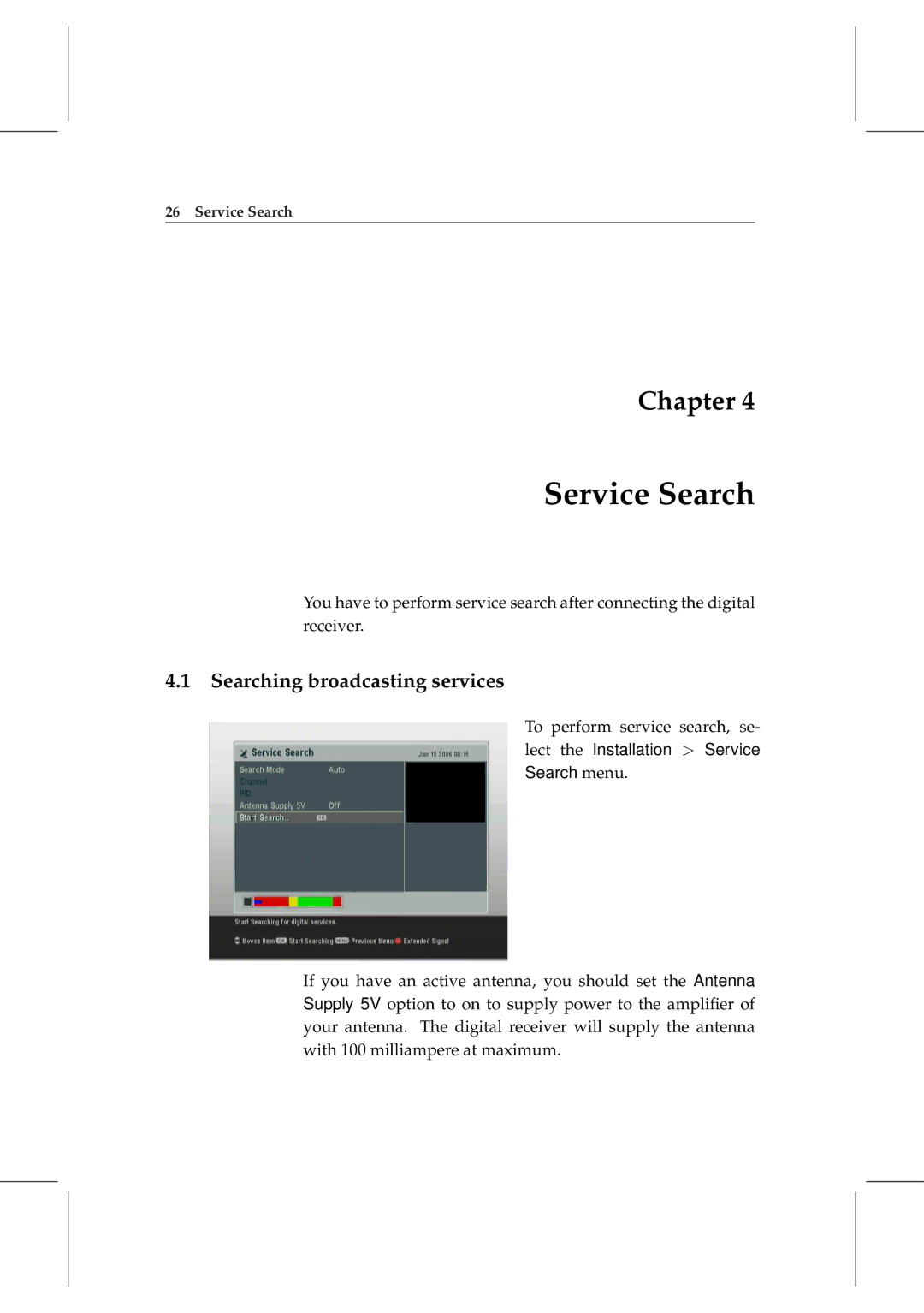 Topfield TF 6000 PVRt manual Service Search, Searching broadcasting services 