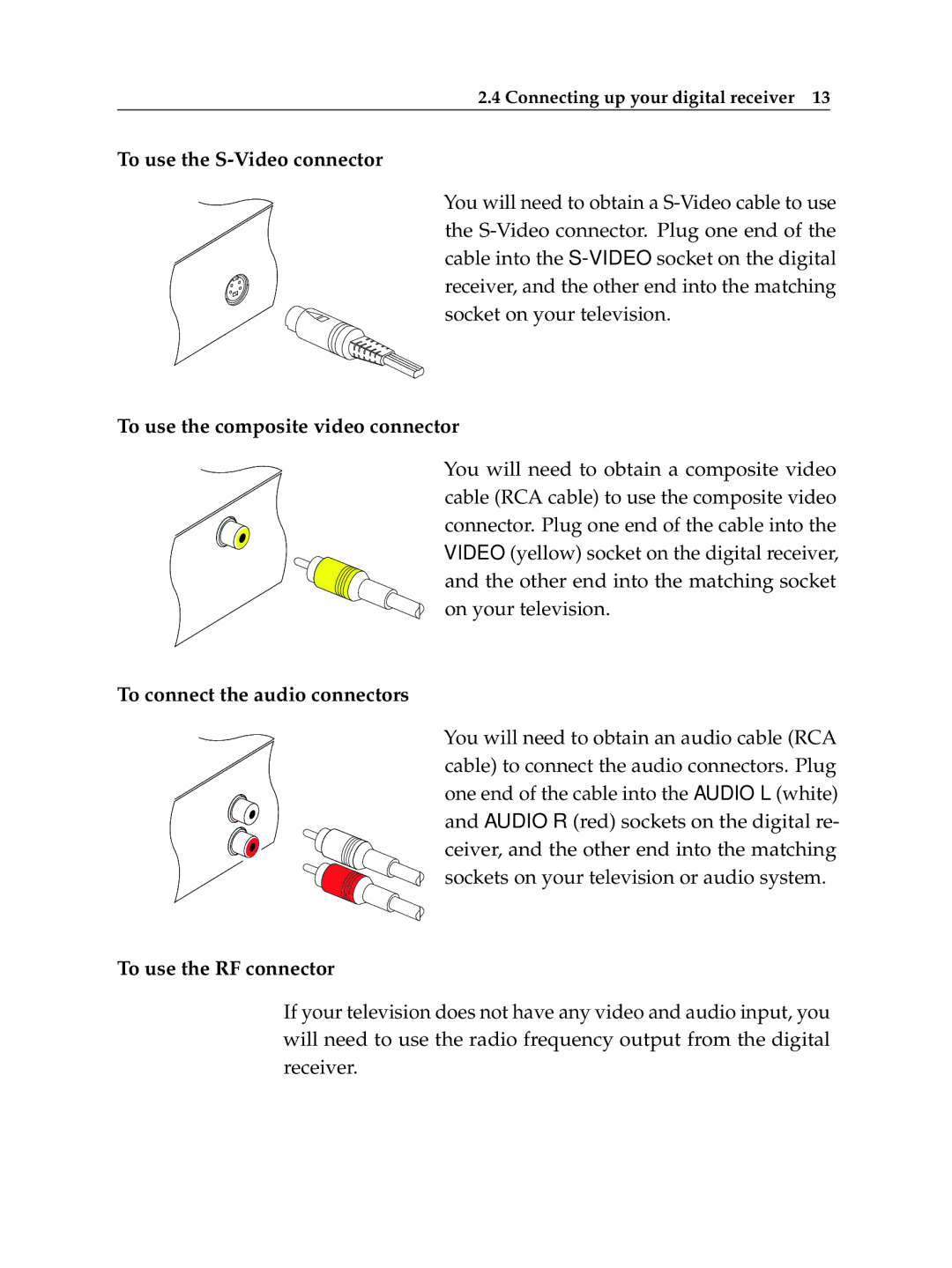 Topfield TF 6060 CI manual To use the S-Video connector 