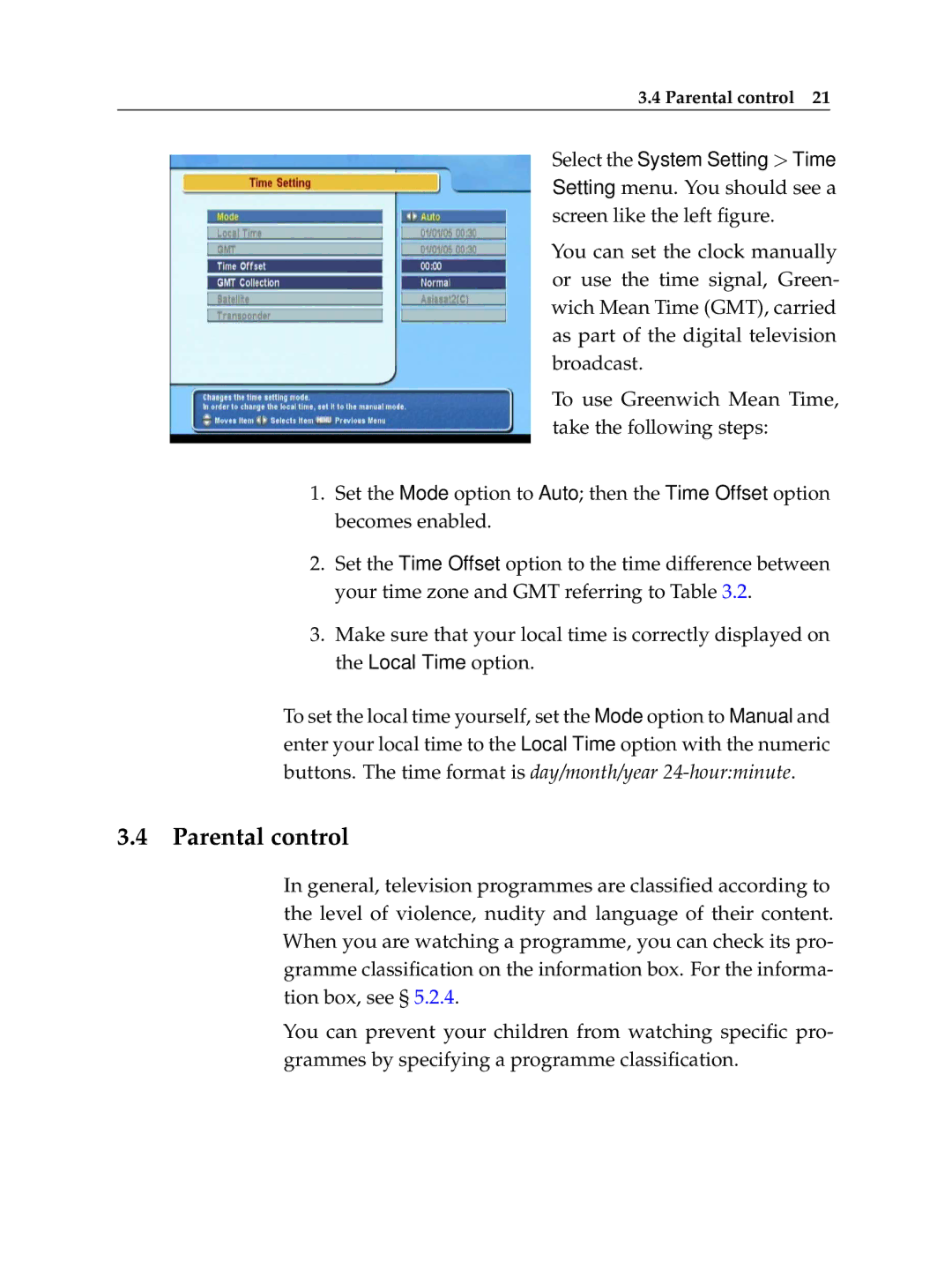 Topfield TF 6060 CI manual Parental control 