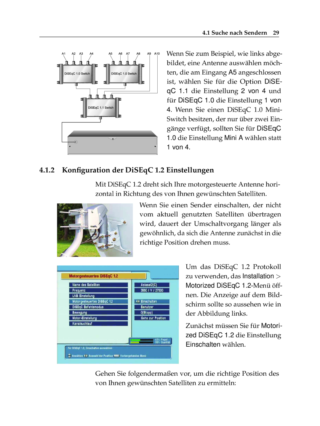 Topfield TF 6100 CR manual 2 Konﬁguration der DiSEqC 1.2 Einstellungen 