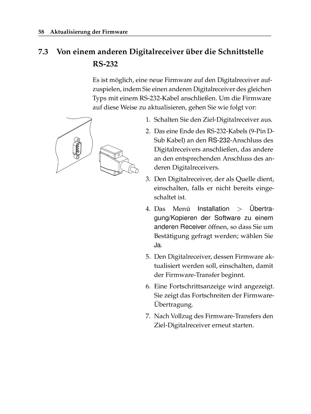 Topfield TF 6100 CR manual Aktualisierung der Firmware 