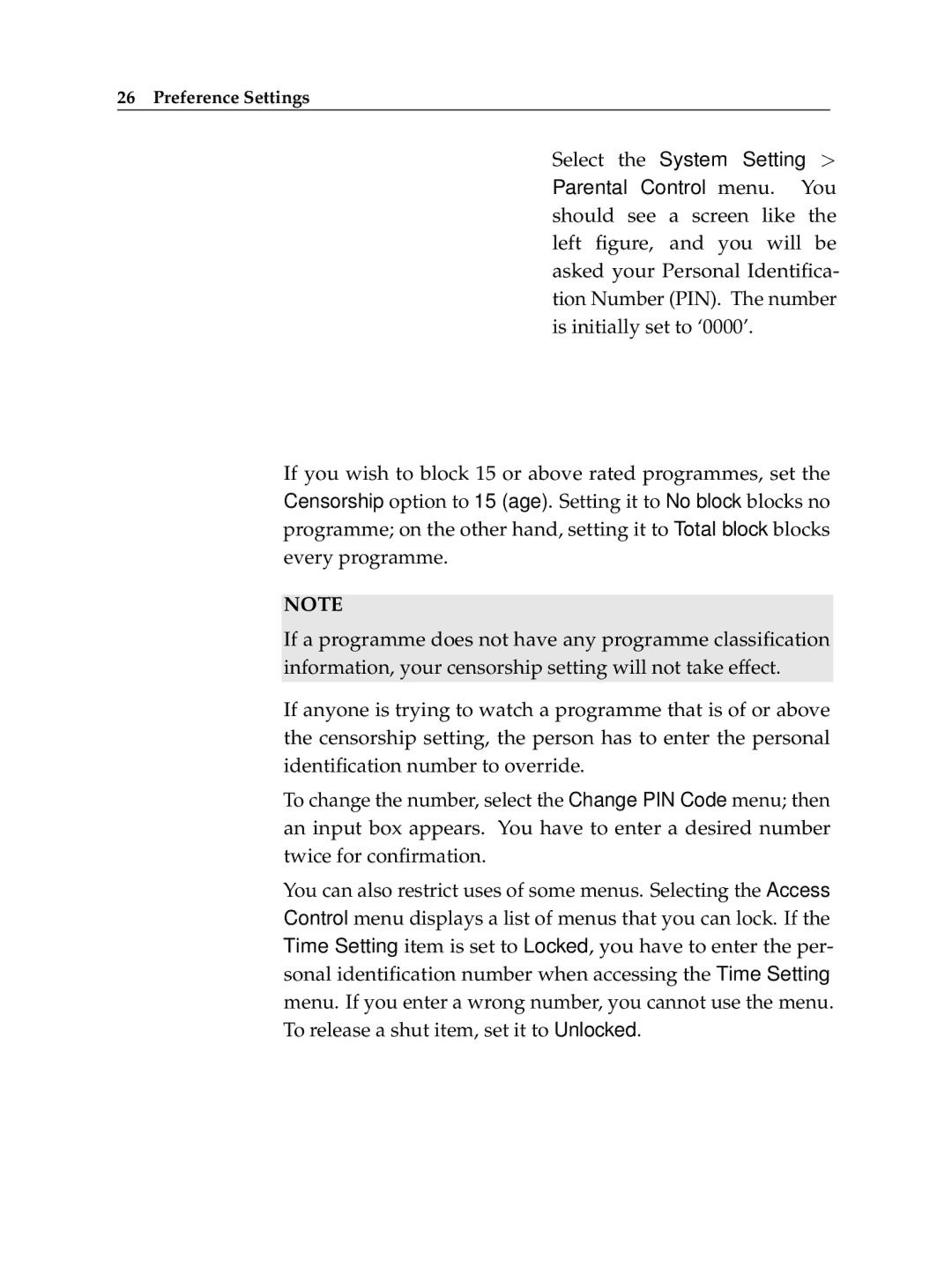 Topfield TF 7700 HD PVR, TF 7710 HD PVR manual Preference Settings 