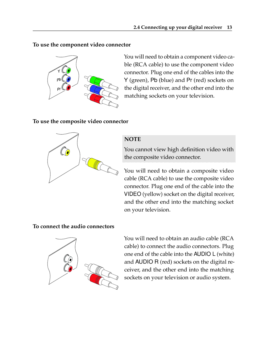 Topfield TF 7710 HSCI, TF 7720 HSCI manual To use the component video connector 