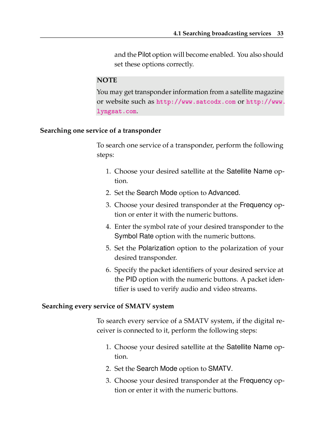 Topfield TF 7710 HSCI, TF 7720 HSCI manual Searching one service of a transponder 