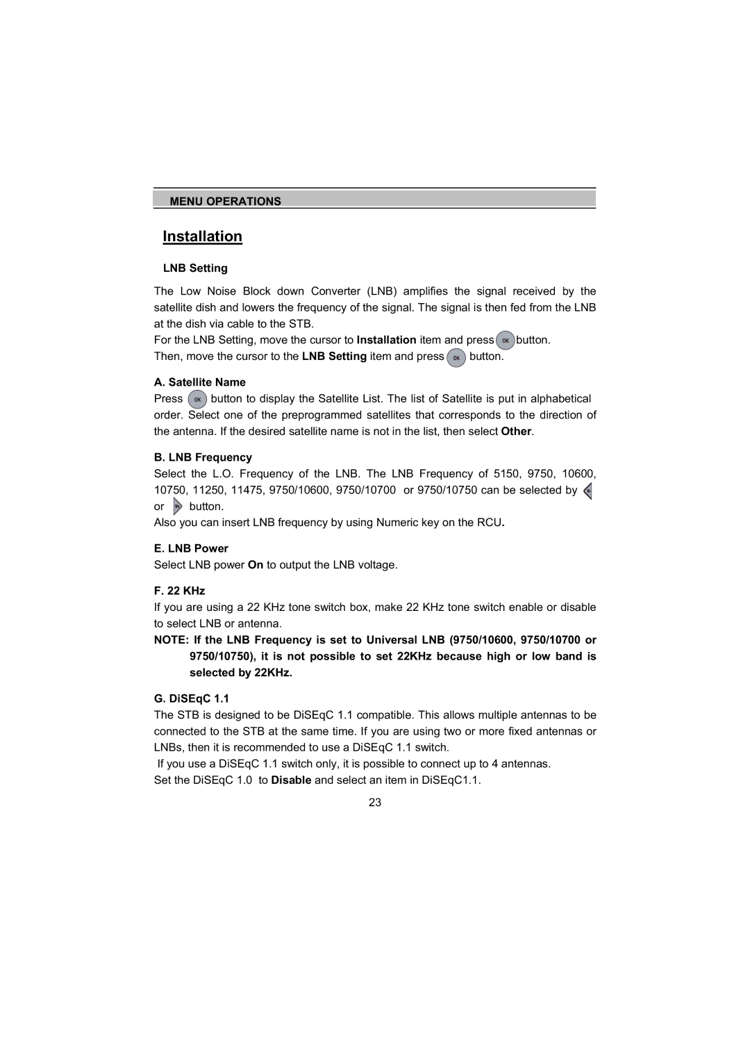 Topfield TF5000Fe, TF4000Fe user manual Installation 