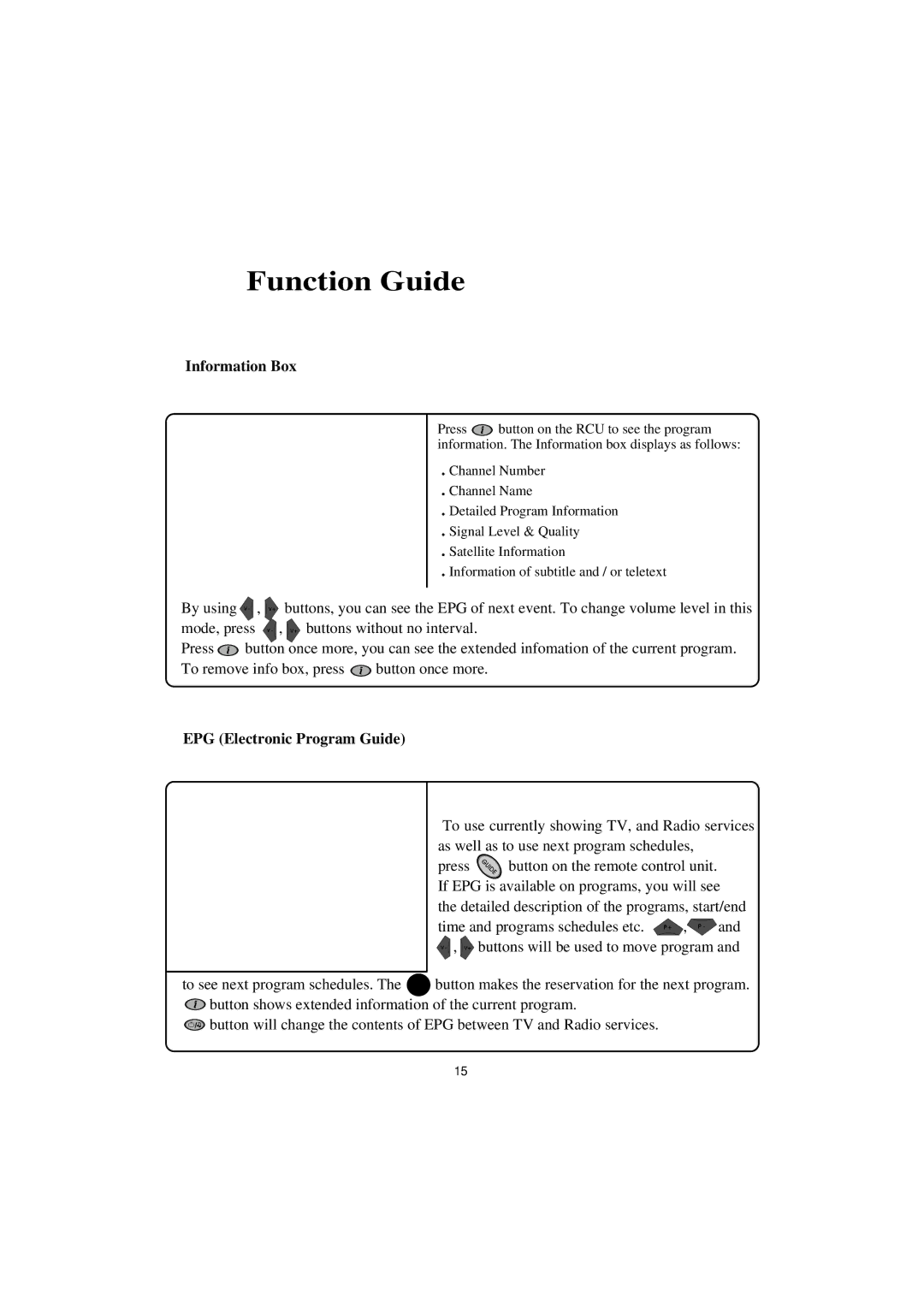 Topfield TF4000PVR CoCI manual Information Box, EPG Electronic Program Guide 