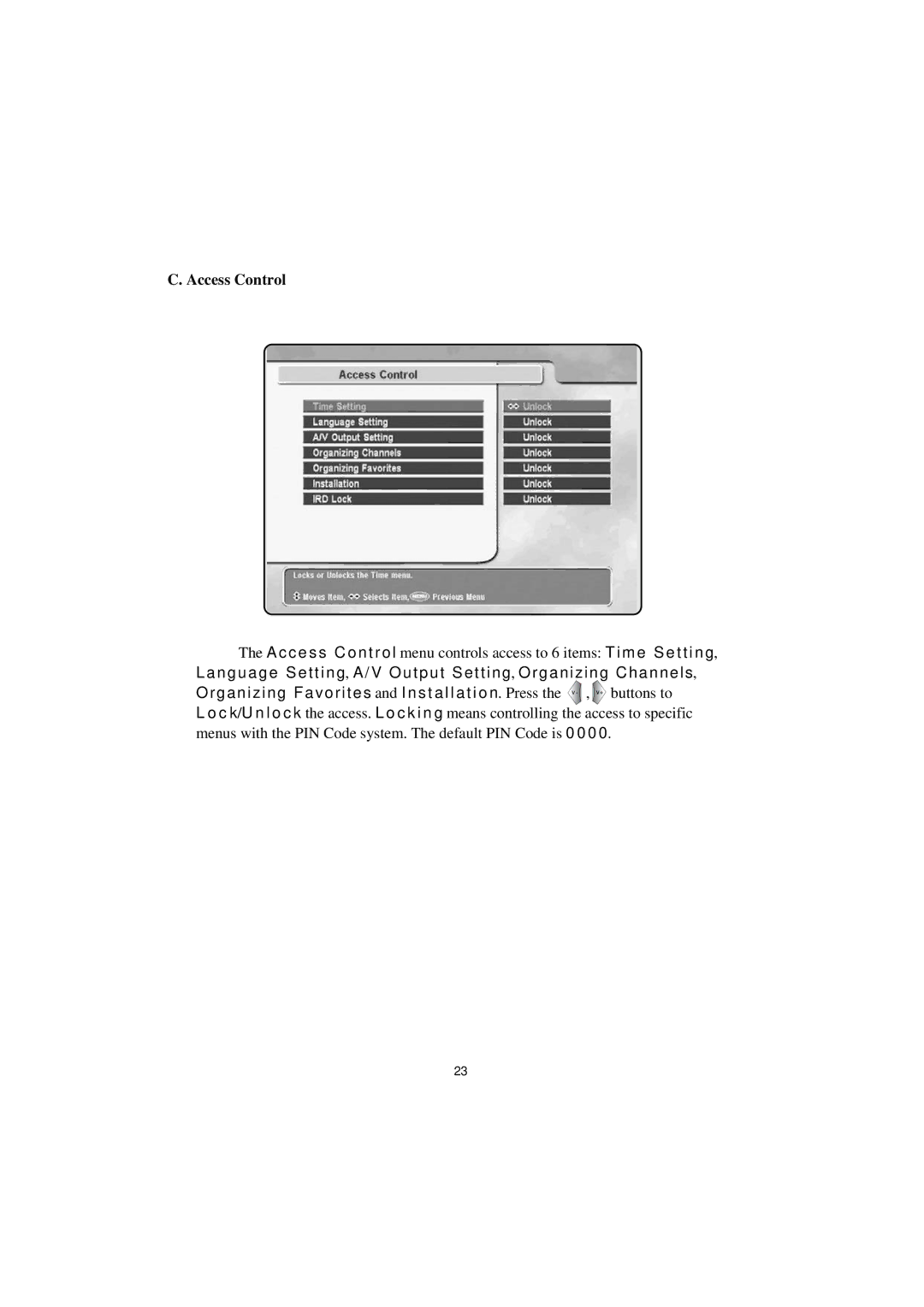 Topfield TF4000PVR CoCI manual Access Control 