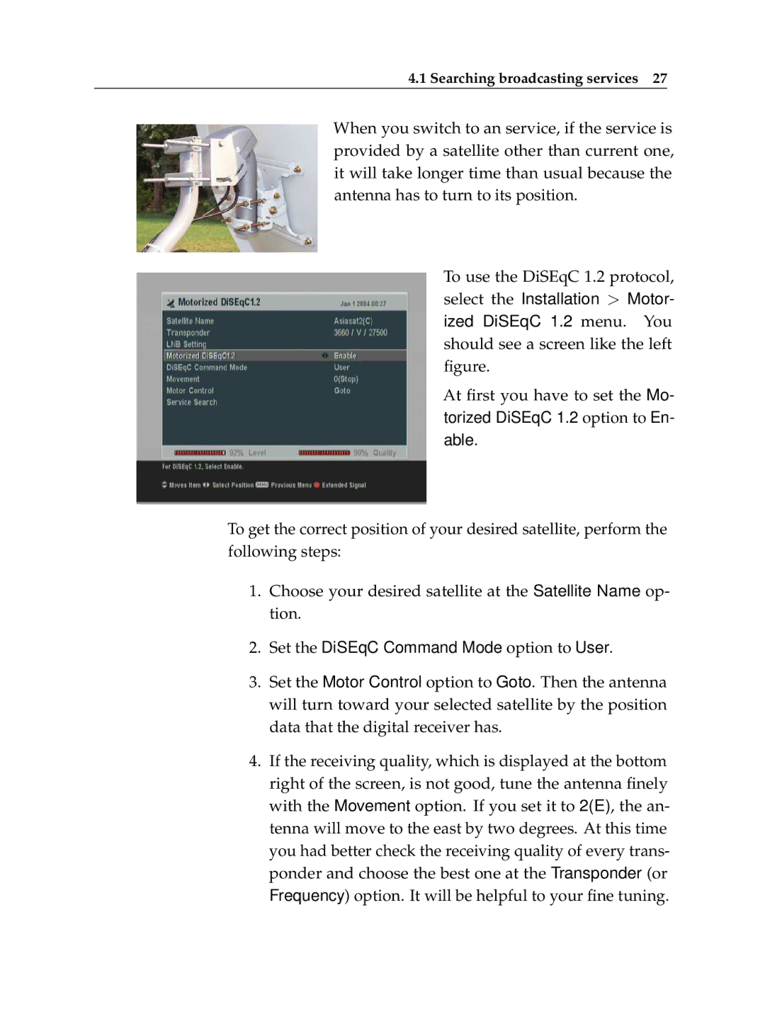 Topfield TF6400IR manual Searching broadcasting services 