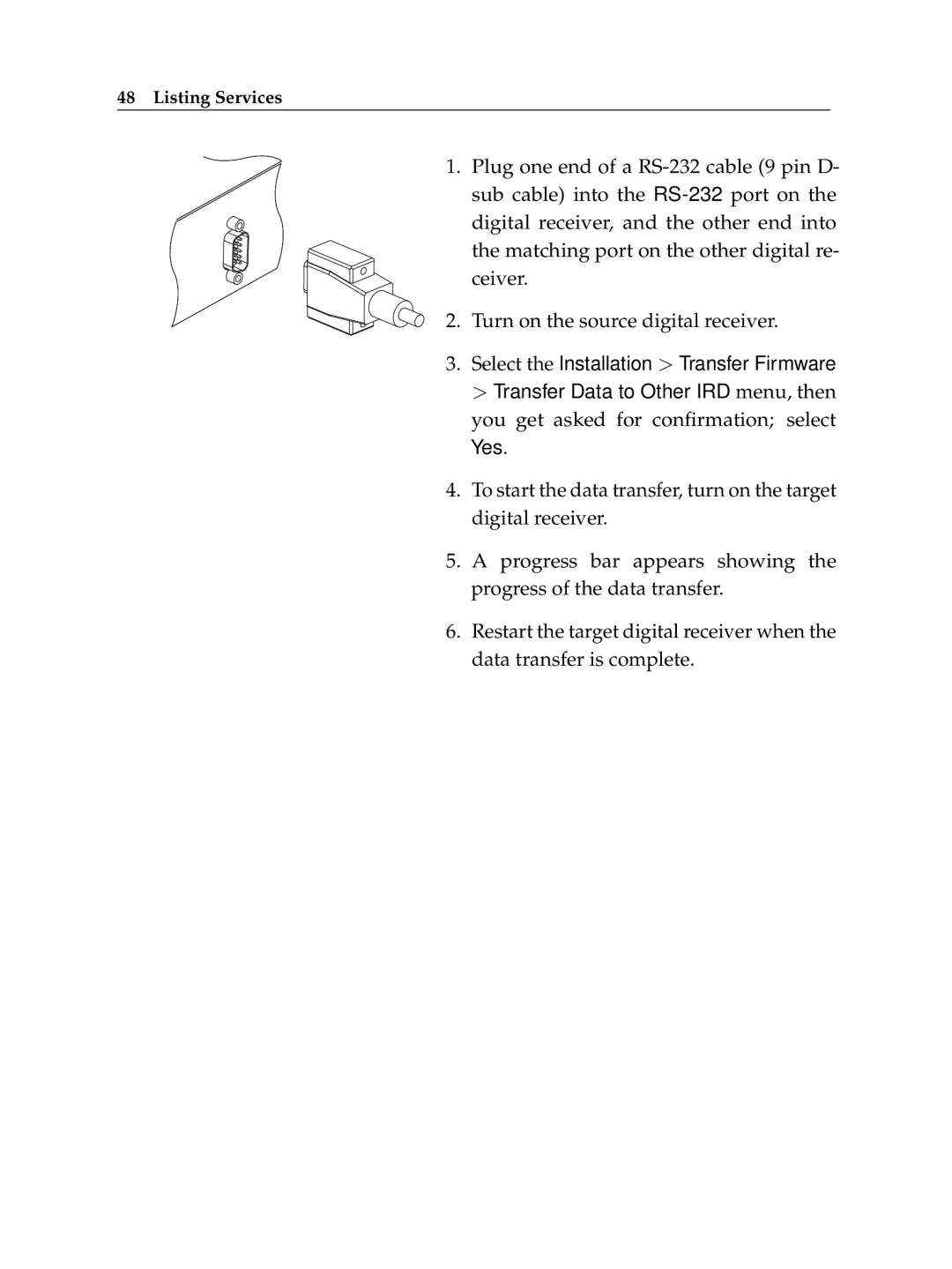 Topfield TF6400IR manual Listing Services 