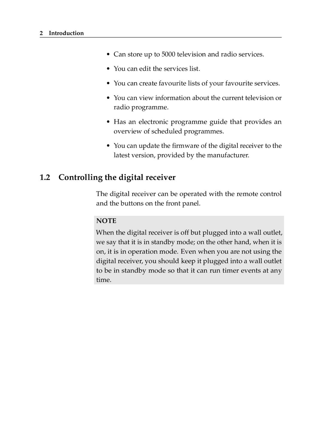 Topfield TF6400IR manual Controlling the digital receiver 