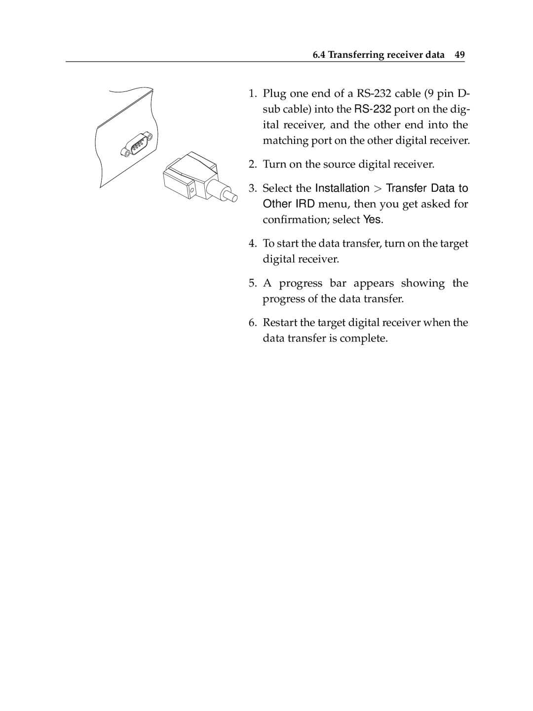 Topfield Topfield Digital Satellite Receiver, TF 5000 Cl Plus manual Transferring receiver data 