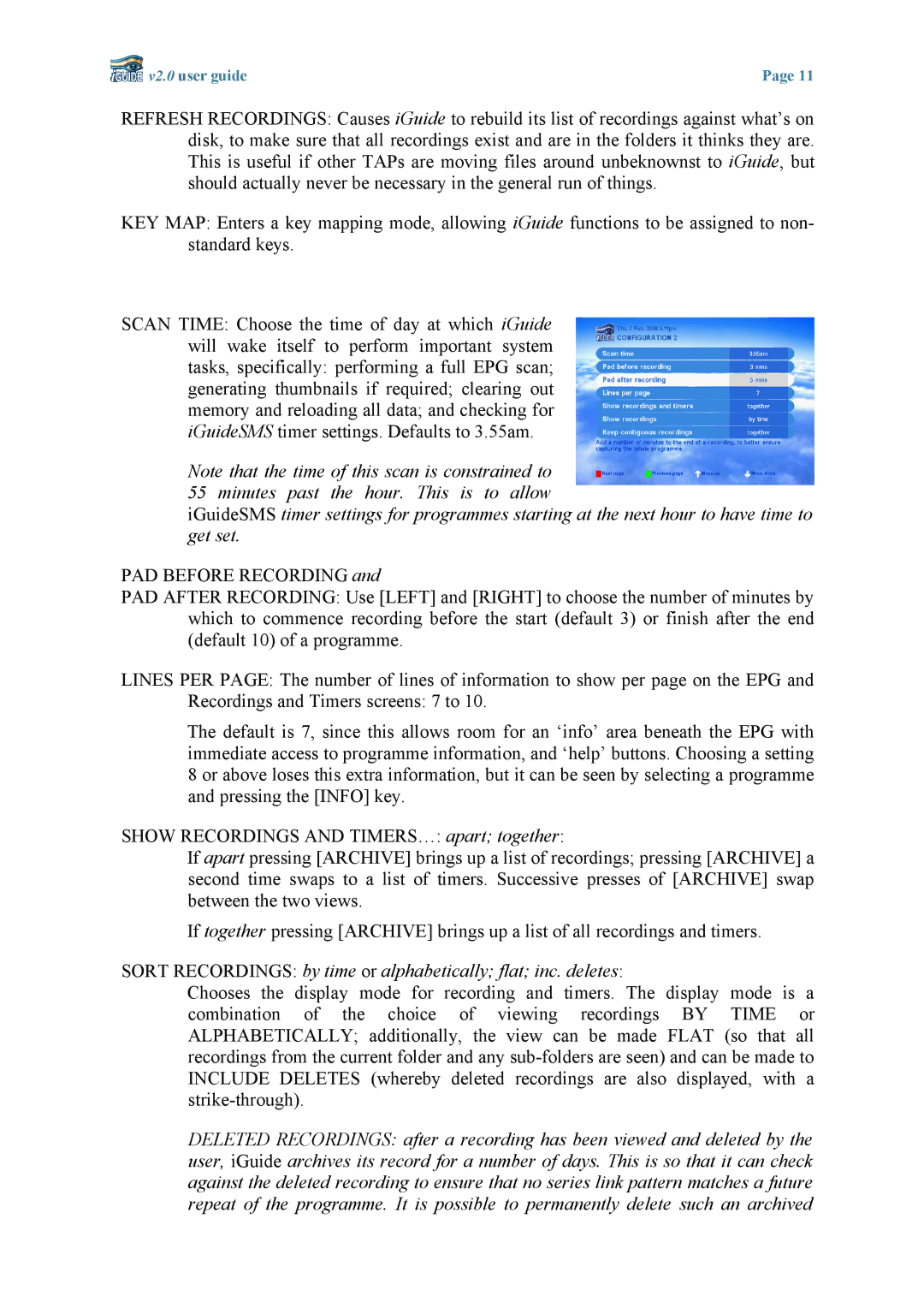 Topfield v2.0 manual Sort Recordings by time or alphabetically flat inc. deletes 