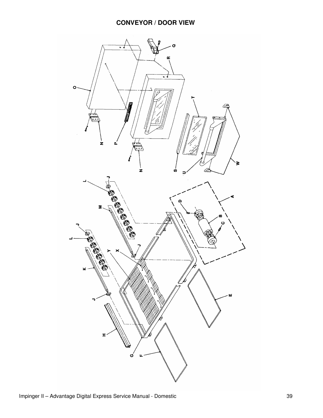 Toro 1133-080-A, 1132-080-A1, TRUE, 1130-080-A1, 1131-08H-A, 1116-080-A1, 1131-080-A1, 1132-08H-A Conveyor / Door View 