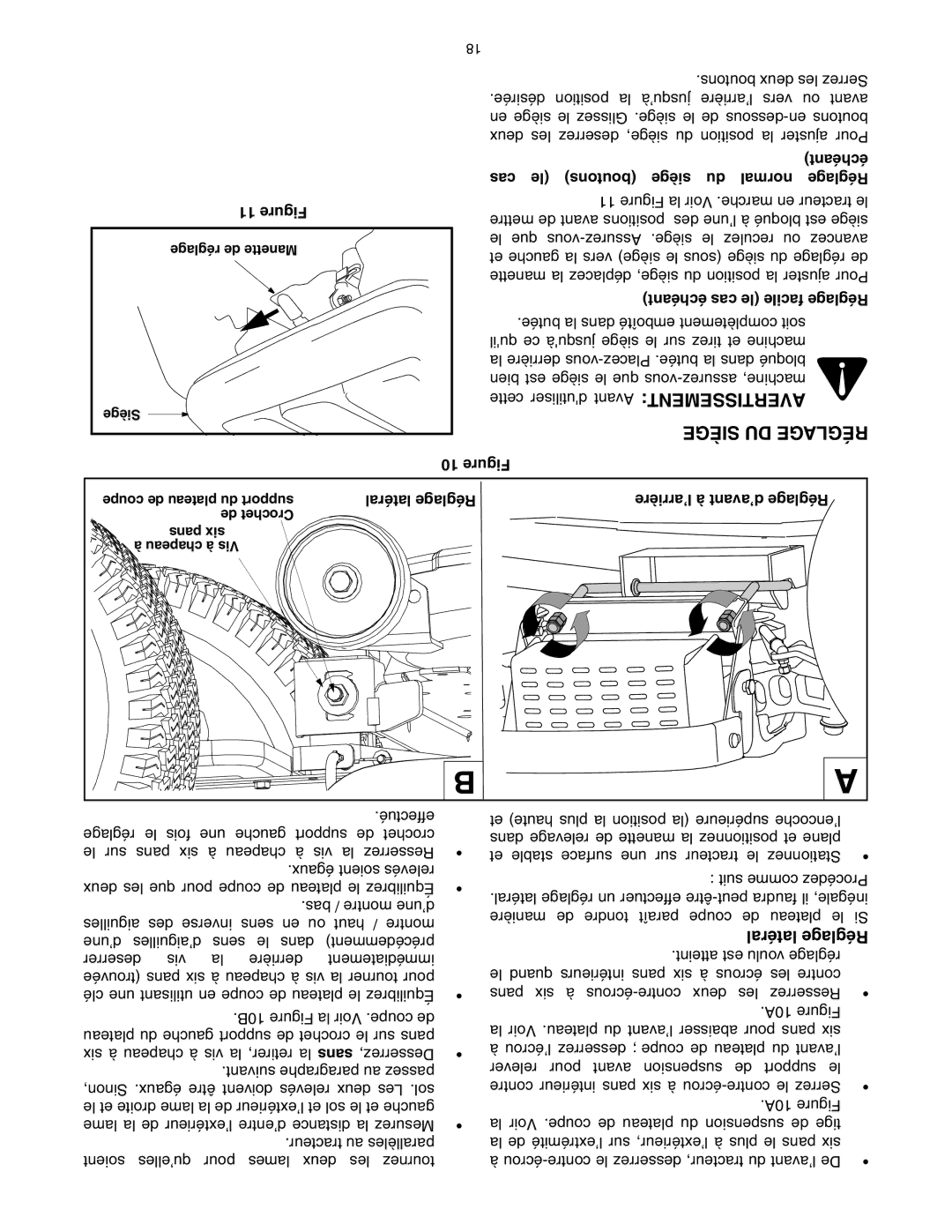 Toro 14AP80RP544 Siège DU Réglage, Cas le boutons Siège du normal Réglage, Latéral Réglage ’arrière à d’avant Réglage 