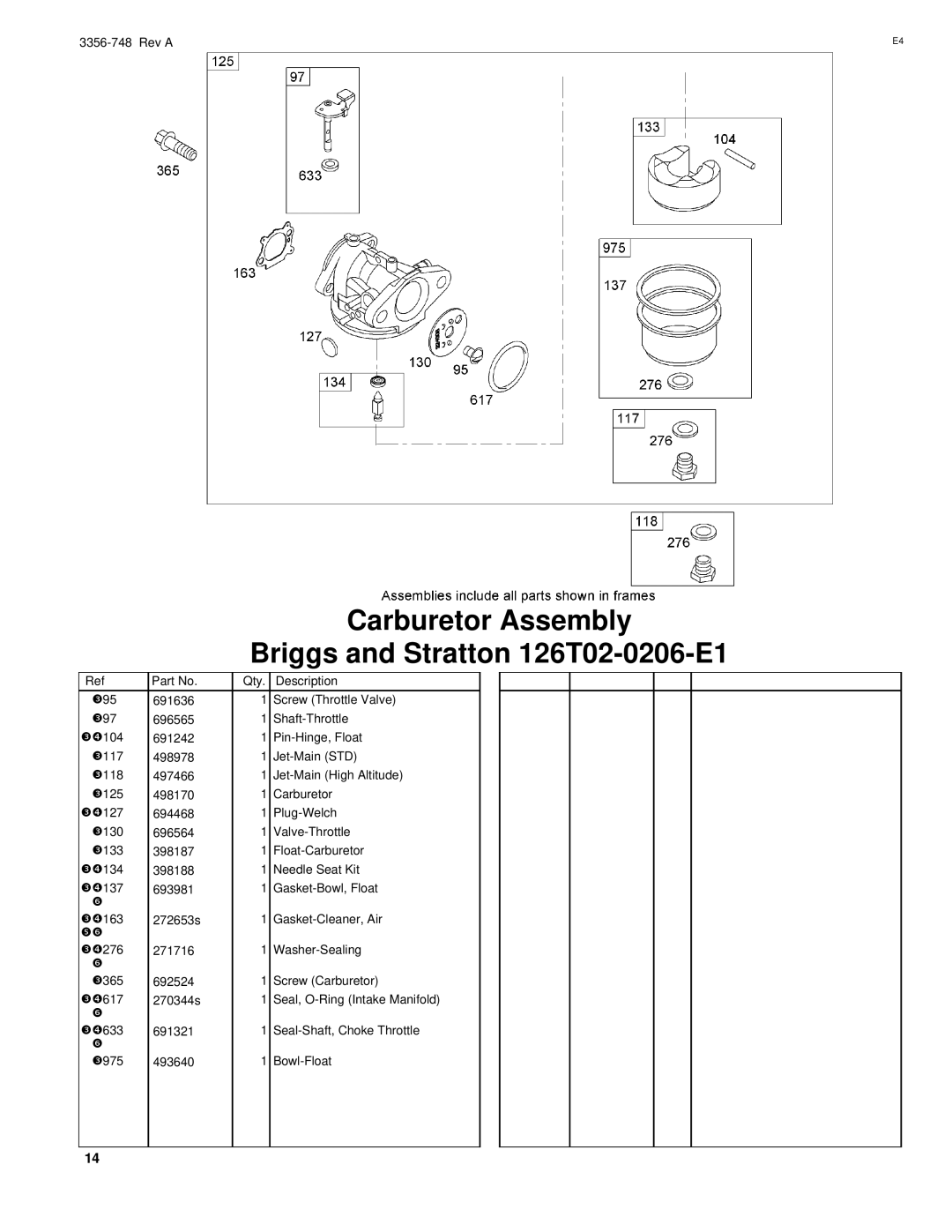 Toro 20055 manual Carburetor Assembly 