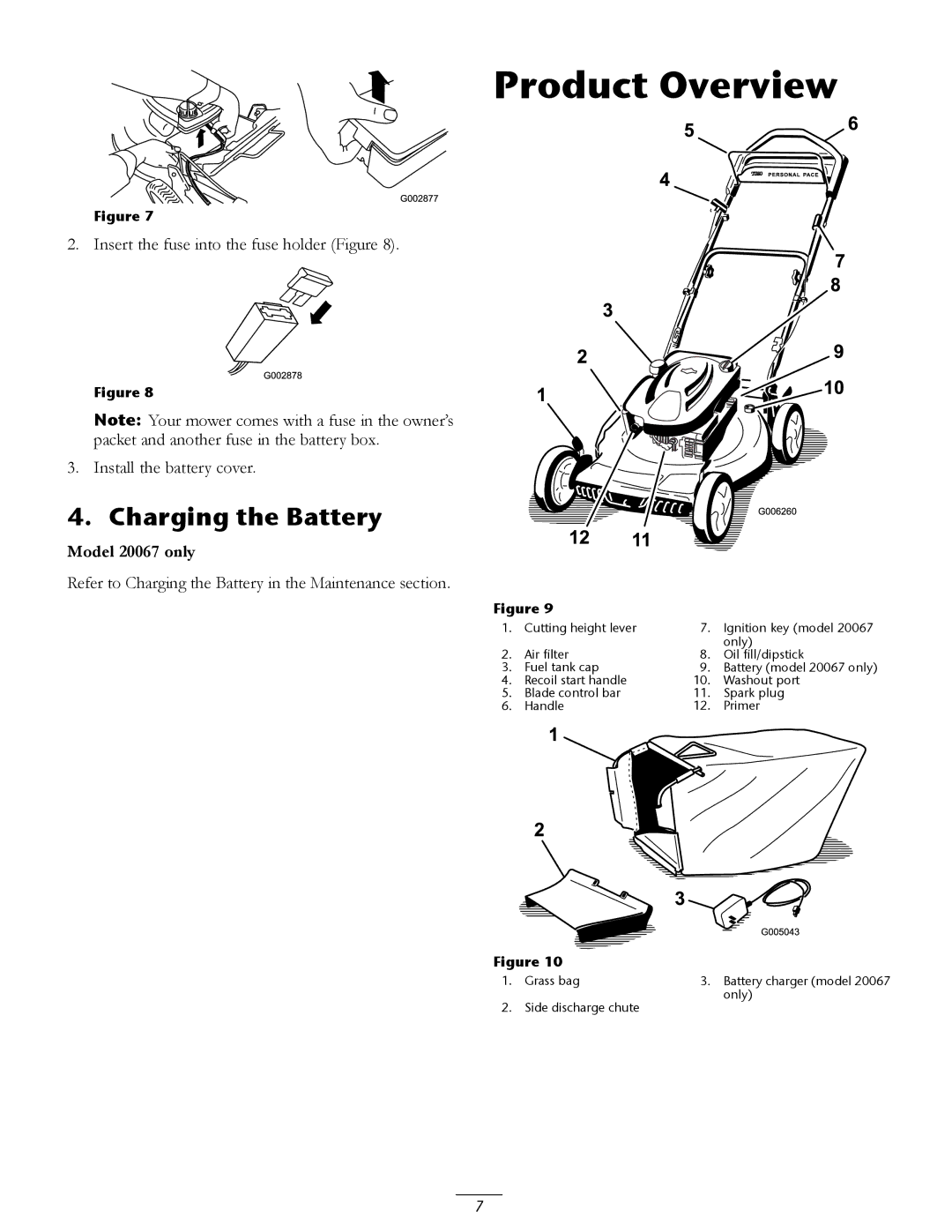 Toro 20066, 20067 manual Product Overview, Charging the Battery 